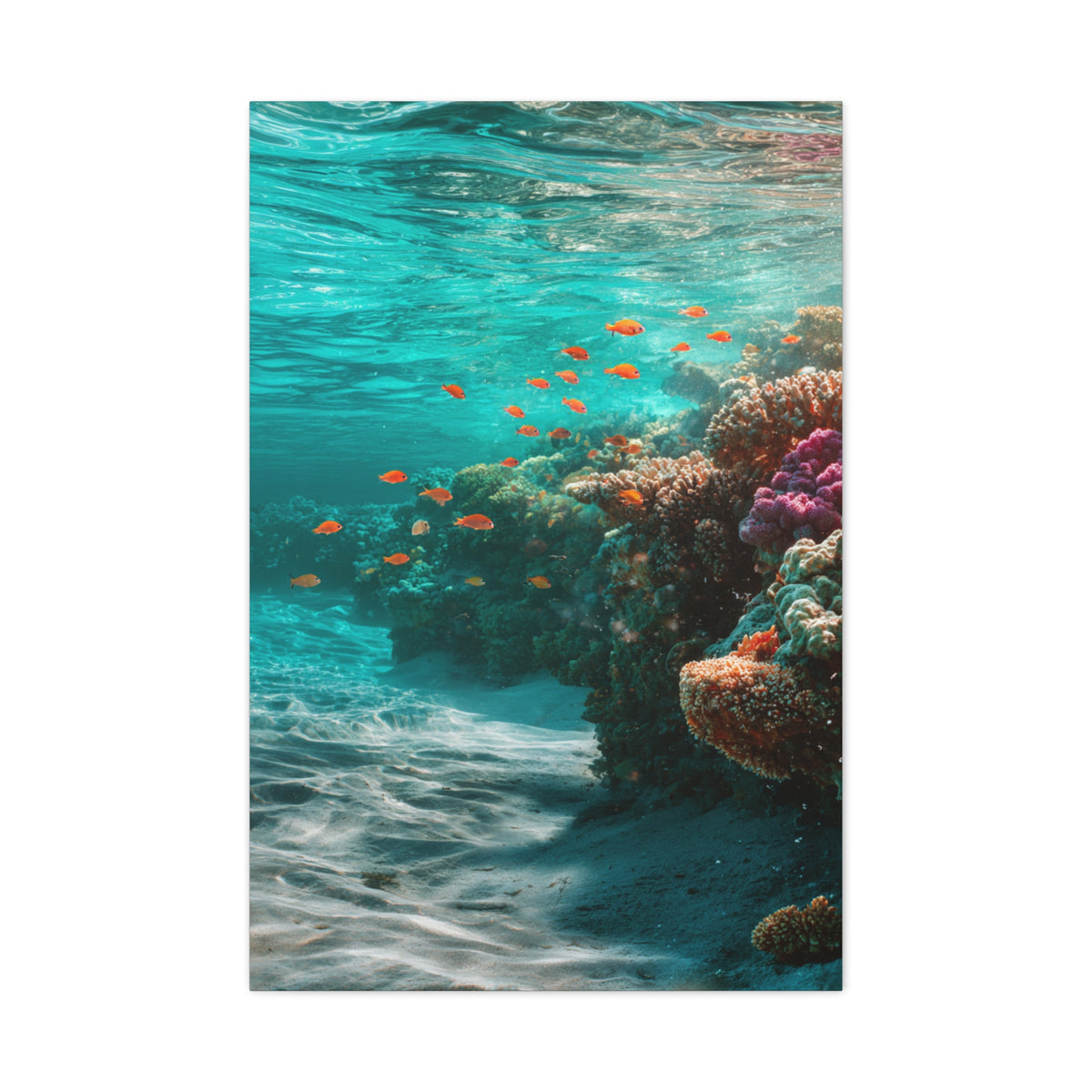 Coral Reef Coastline with Tropical Fish Wall Art & Canvas Print