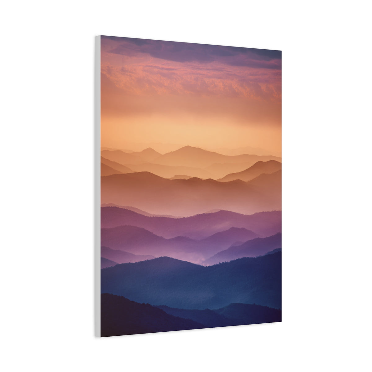 Layered Sunset Mountain Landscape Wall Art & Canvas Print