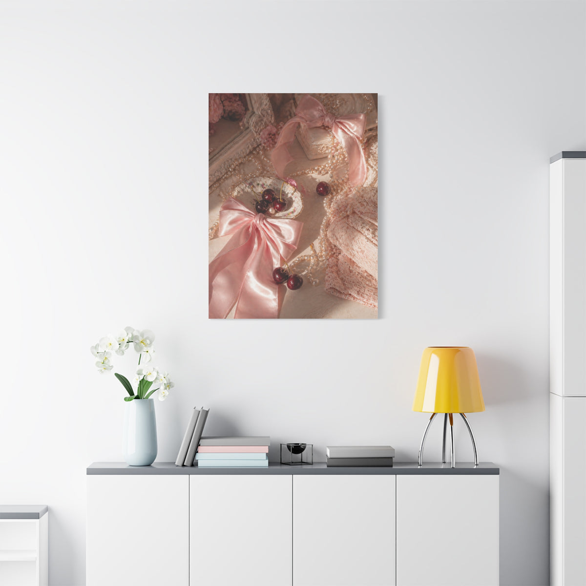 Coquette Satin Bow Still Life Wall Art & Canvas Print