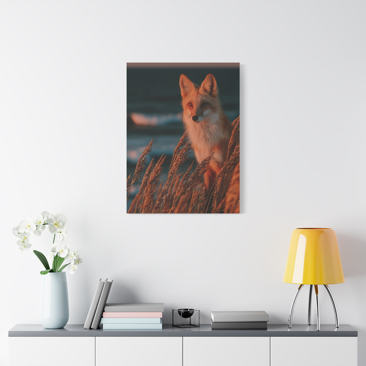 Coastal Dune Fox Golden Hour Wall Art & Canvas Print