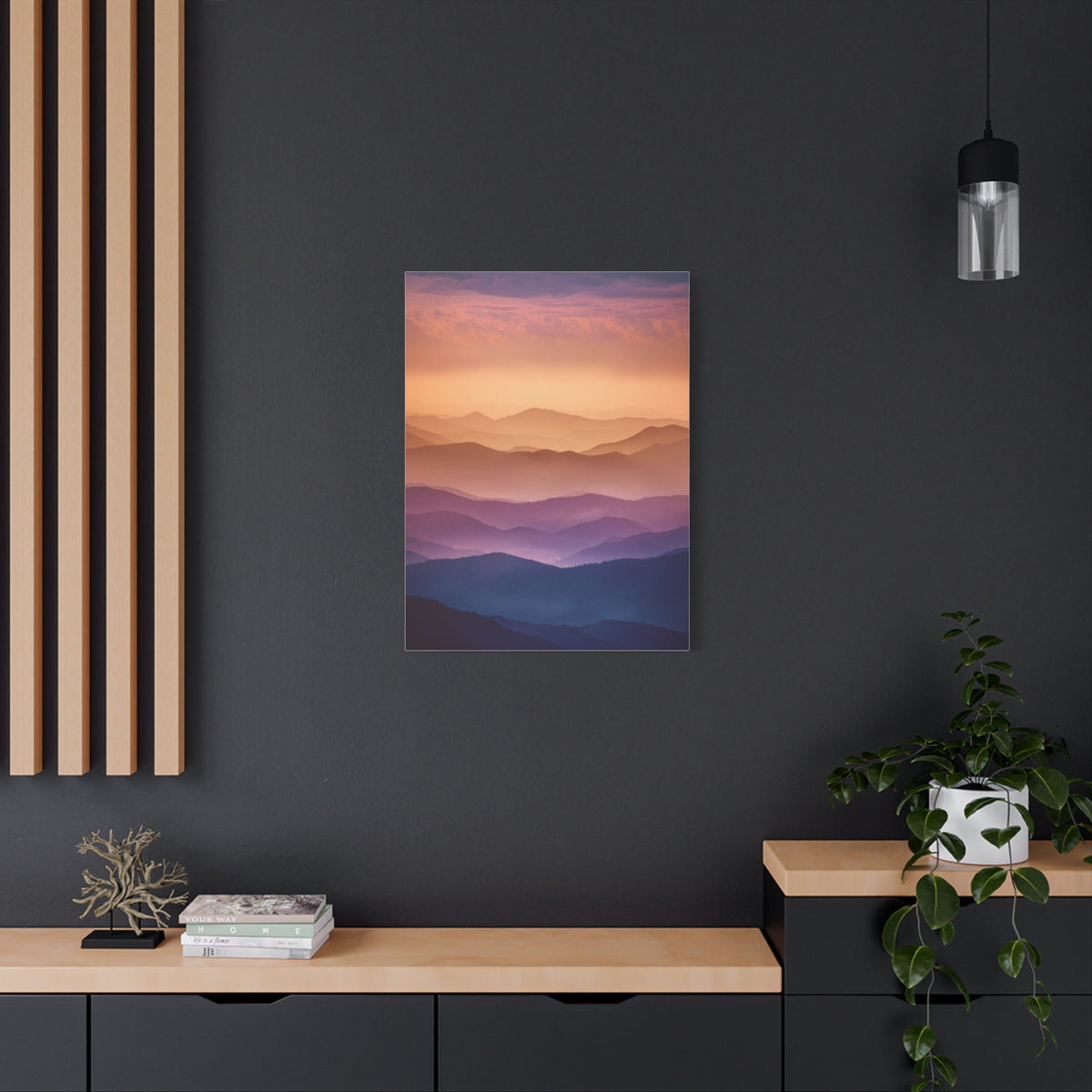Layered Sunset Mountain Landscape Wall Art & Canvas Print