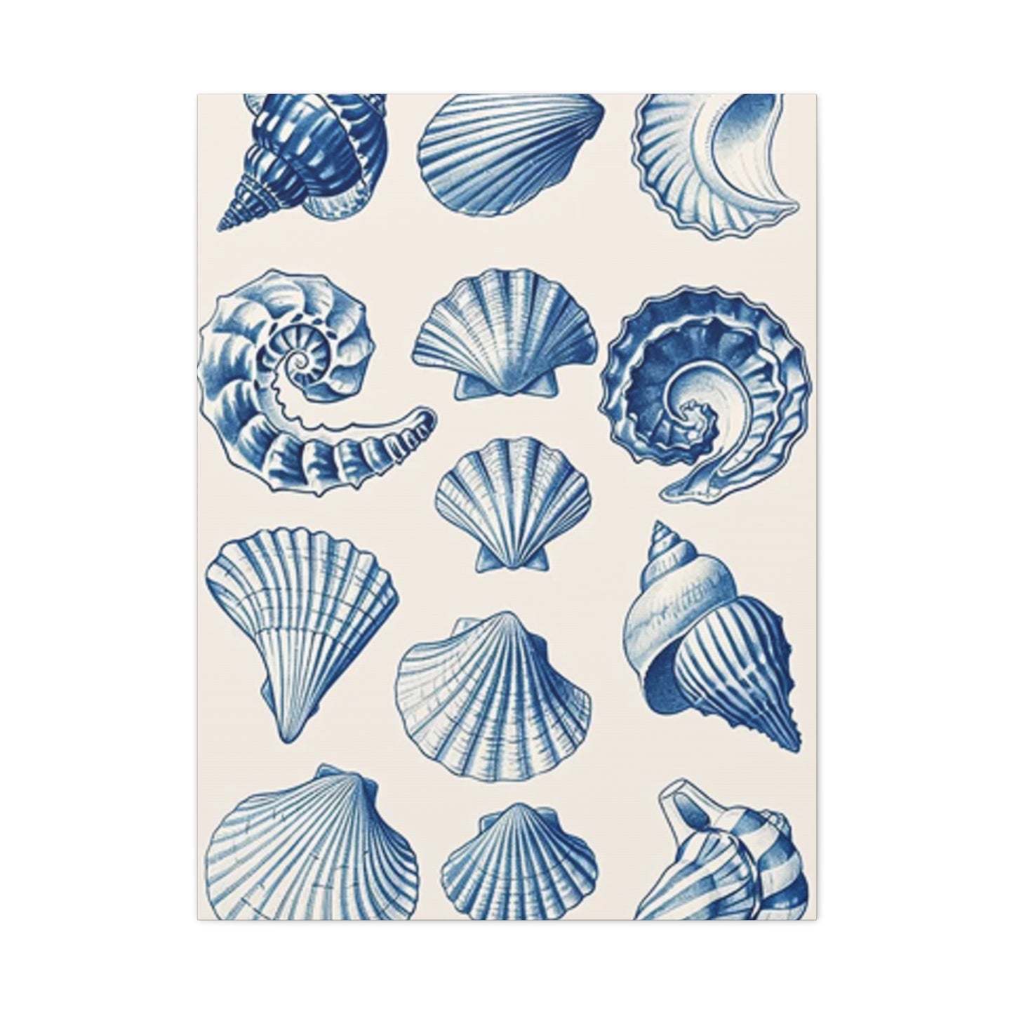 Blue Shell Shapes Wall Art & Canvas Prints