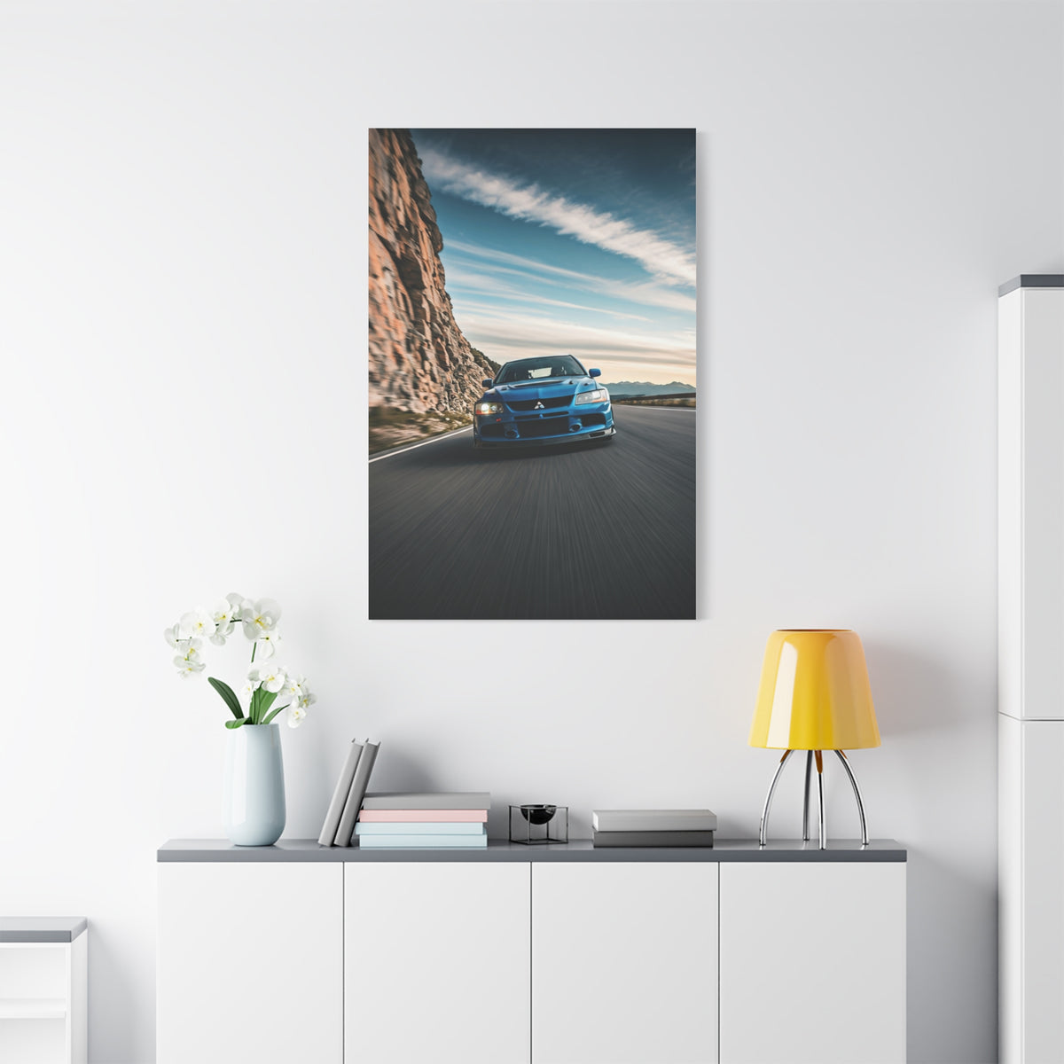 Mitsubishi Lancer Evolution IX High Altitude Mountain Road Wall Art & Canvas Prints