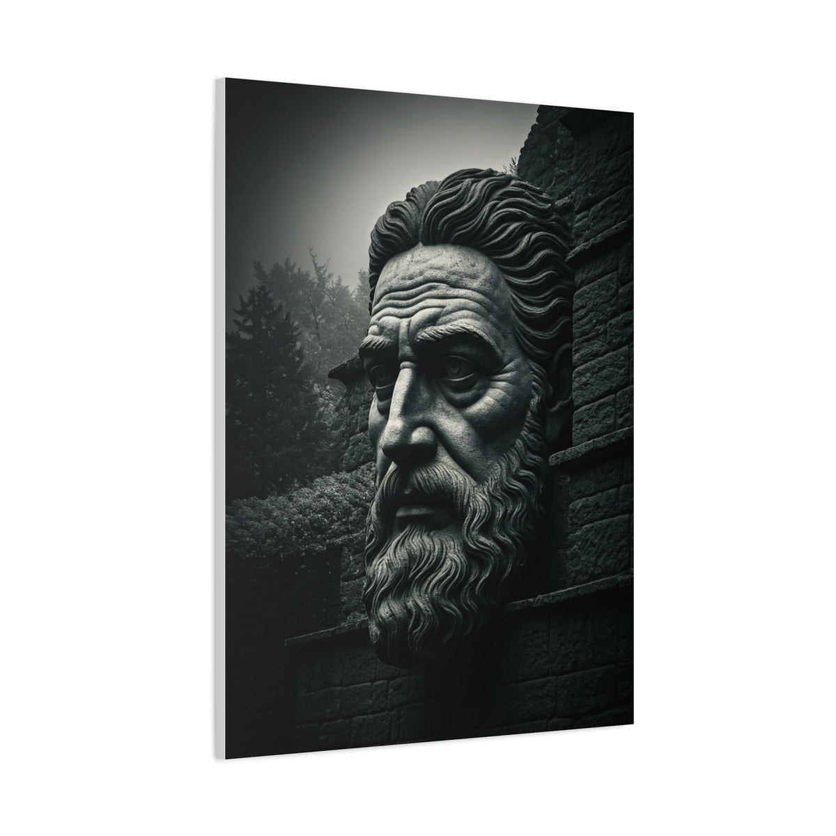 Ancient Stone Philosopher Bust Wall Art & Canvas Prints