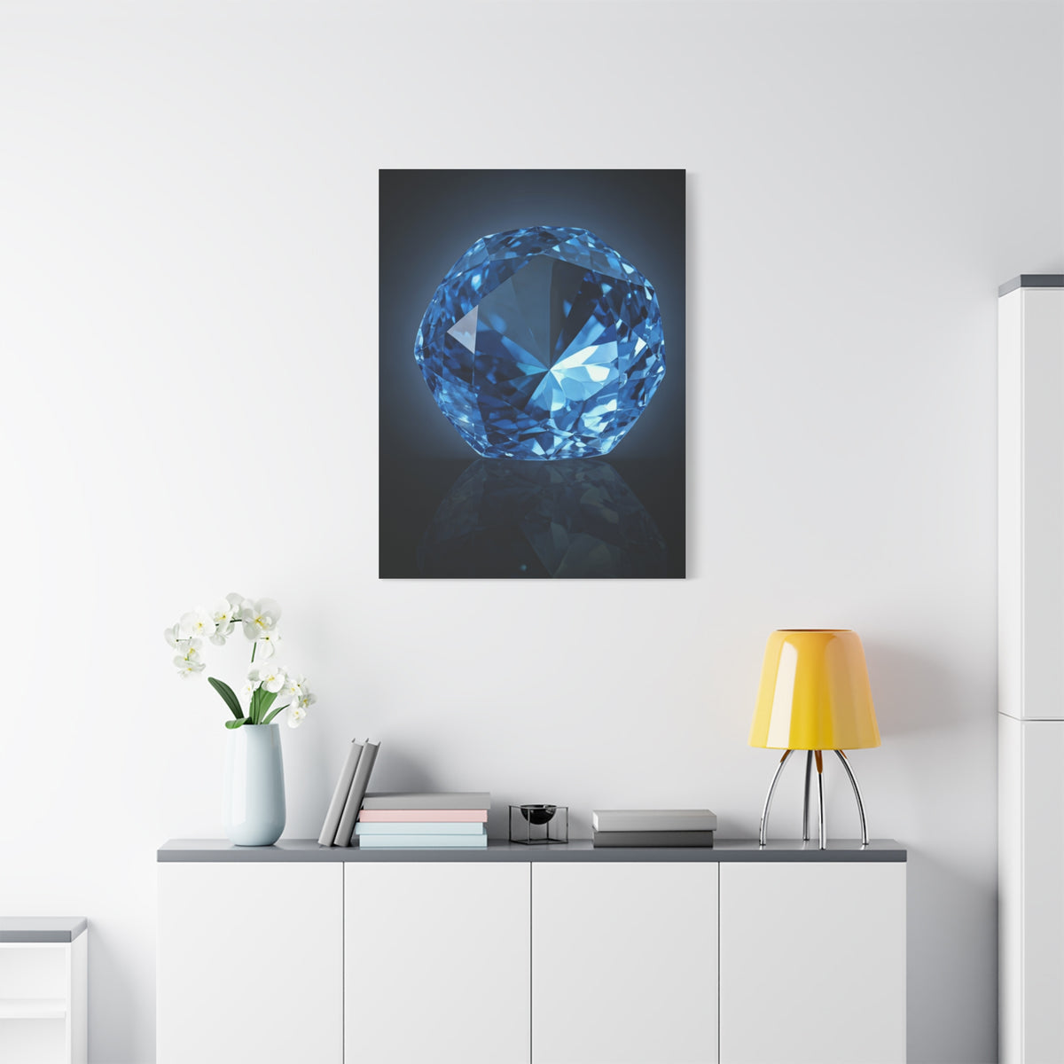 Brilliant Blue Diamond Portrait Wall Art & Canvas Prints