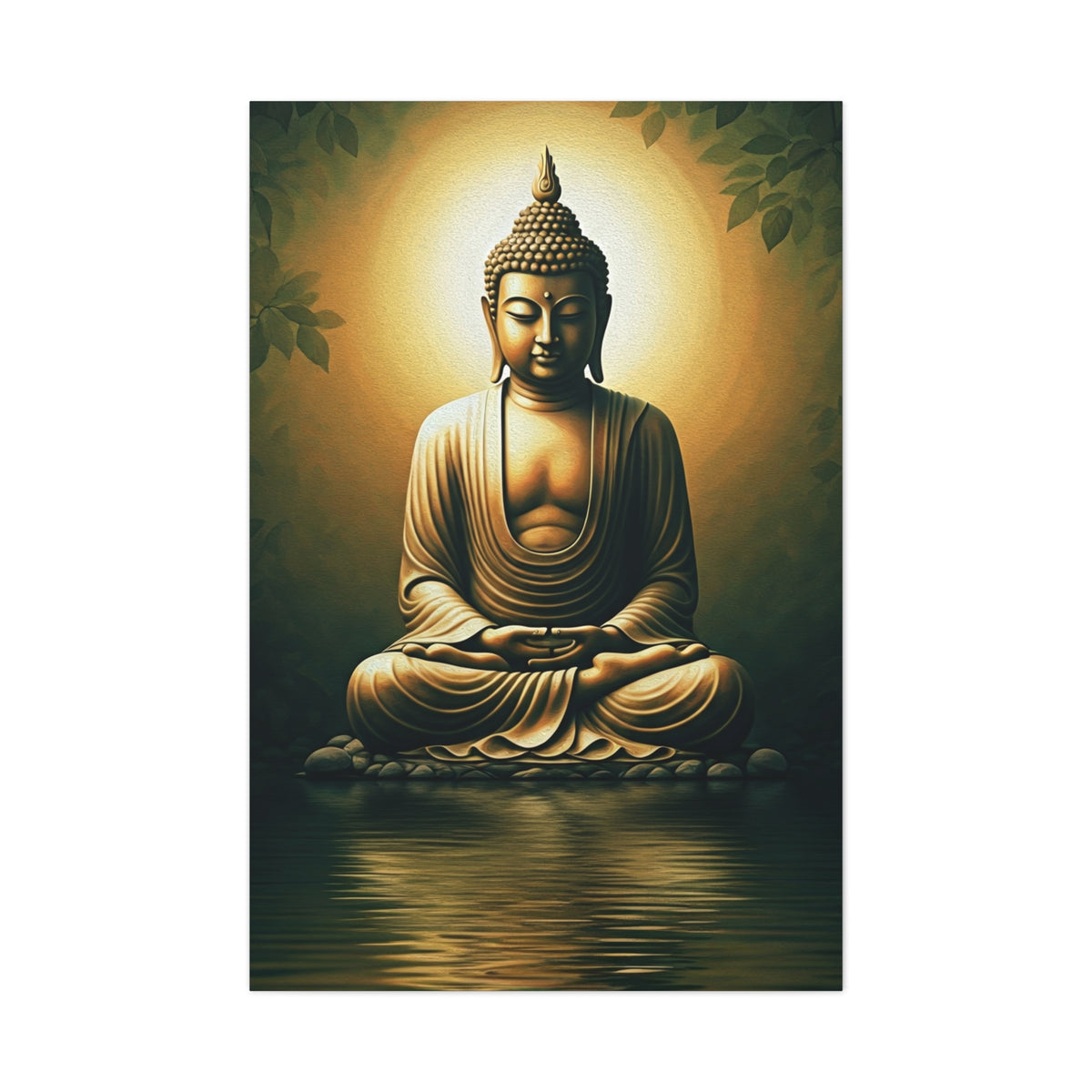 Golden Reflection Buddha Serenity Wall Art & Canvas Prints