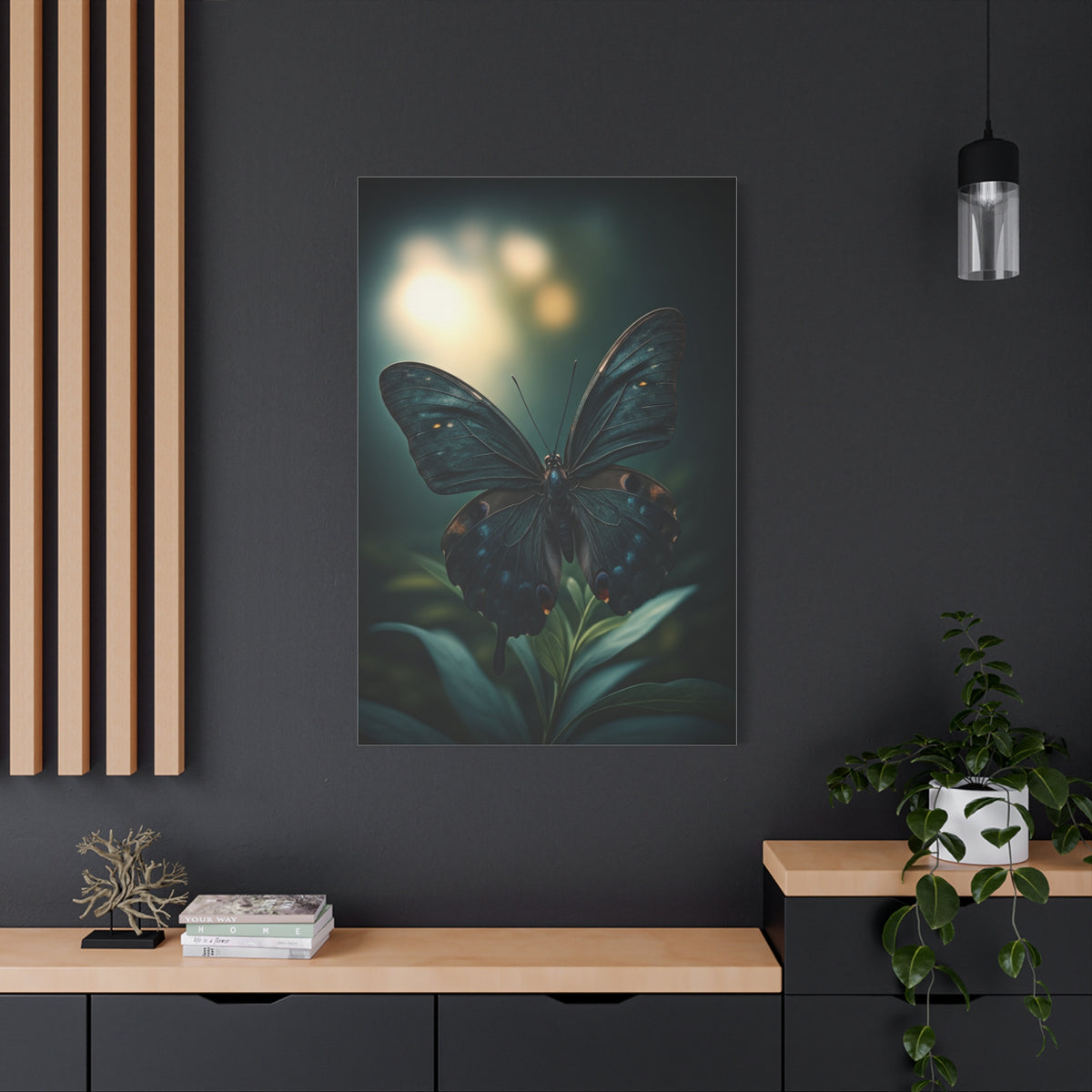 Midnight Forest Butterfly Botanical Study Wall Art & Canvas Prints