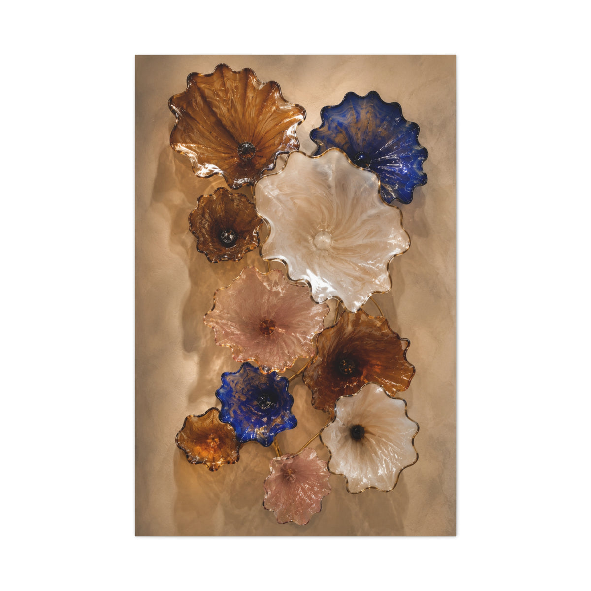 Murano Glass Floral Wall Sculpture Composition Wall Art & Canvas Print