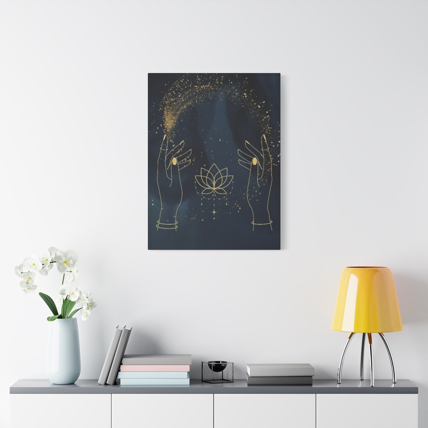 Hand Sprinkling Stars Wall Art & Canvas Prints