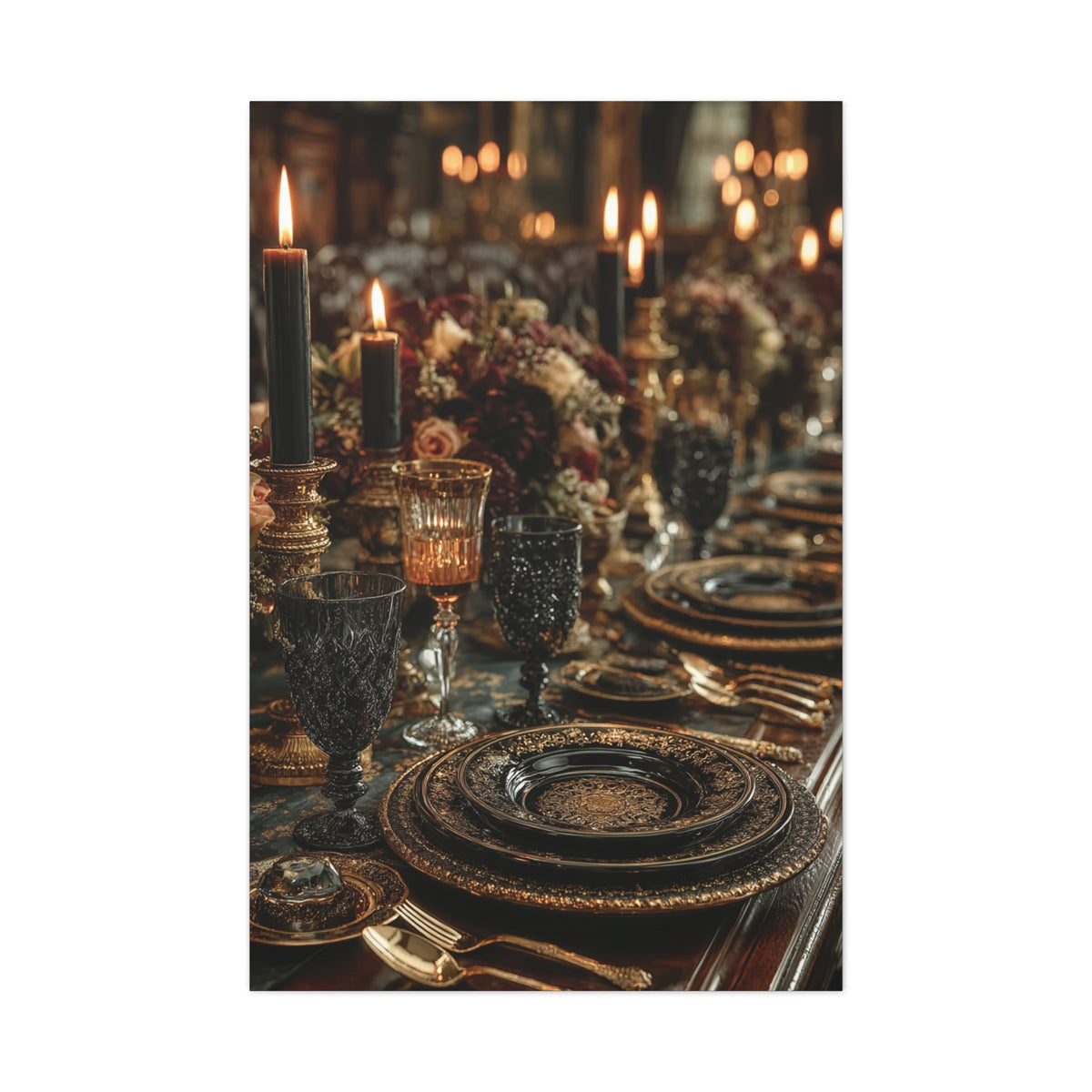 Candlelit Luxury Dinner Table Wall Art & Canvas Print