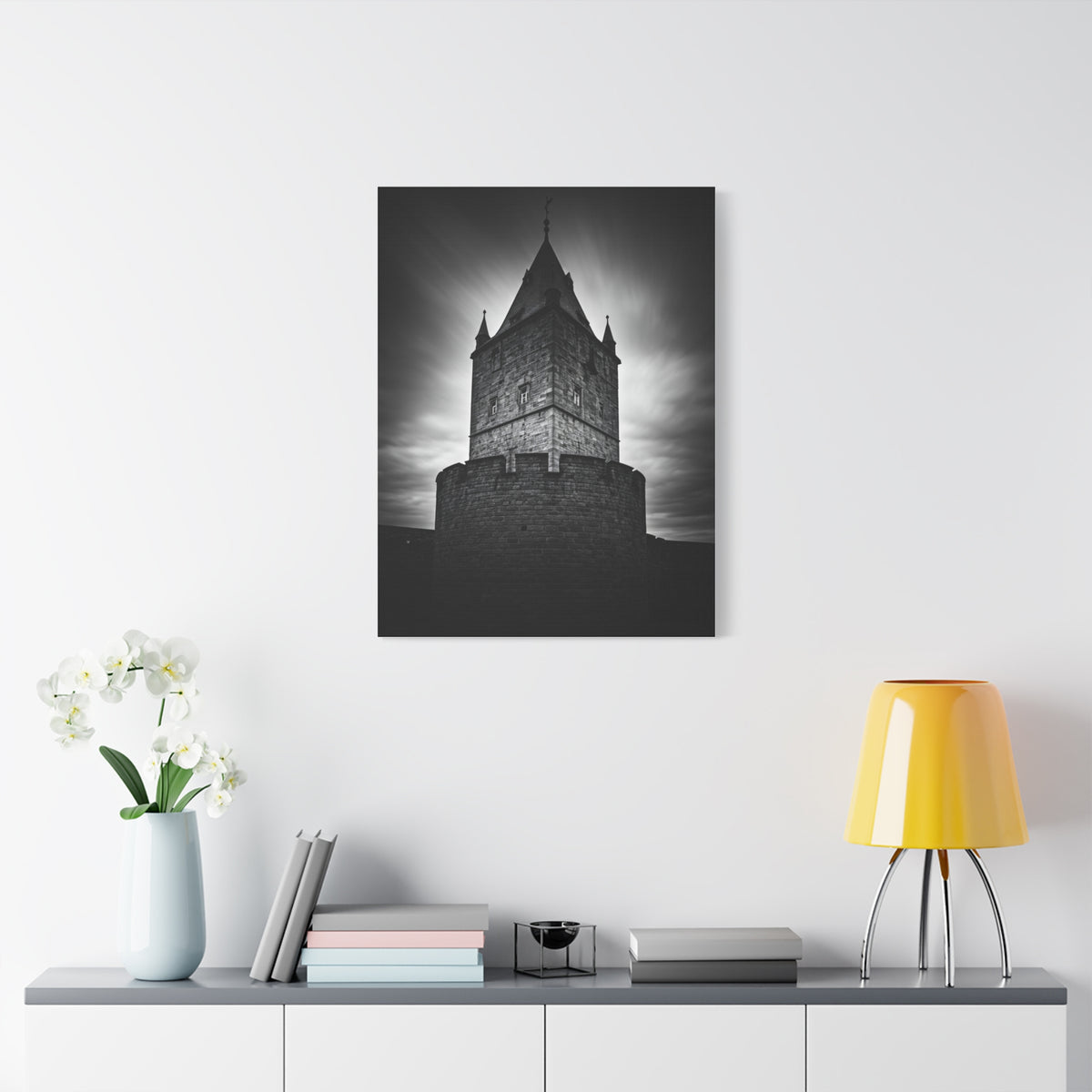 Gothic Fortress Tower Under Dramatic Skies Wall Art & Canvas Prints