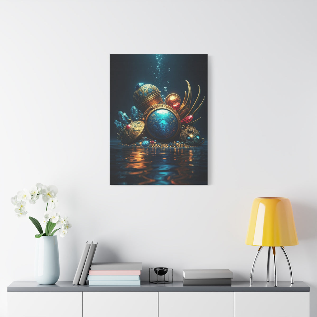 Sunken Royal Treasure Relics in Deep Blue Water Wall Art & Canvas Prints