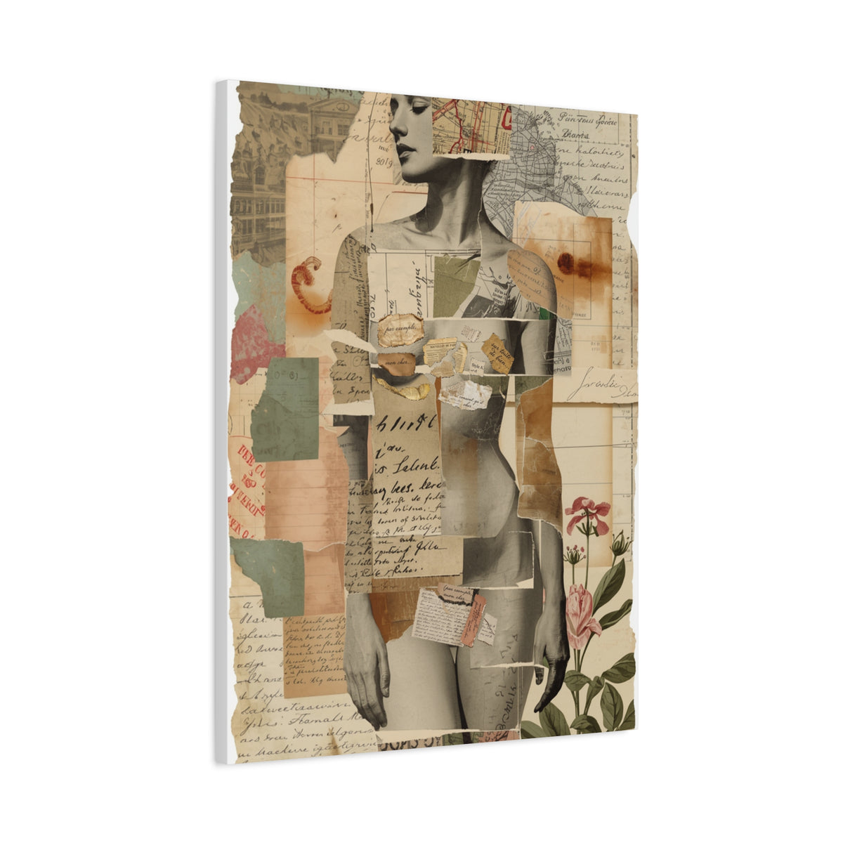 Mixed Media Nude Composition Wall Art & Canvas Print
