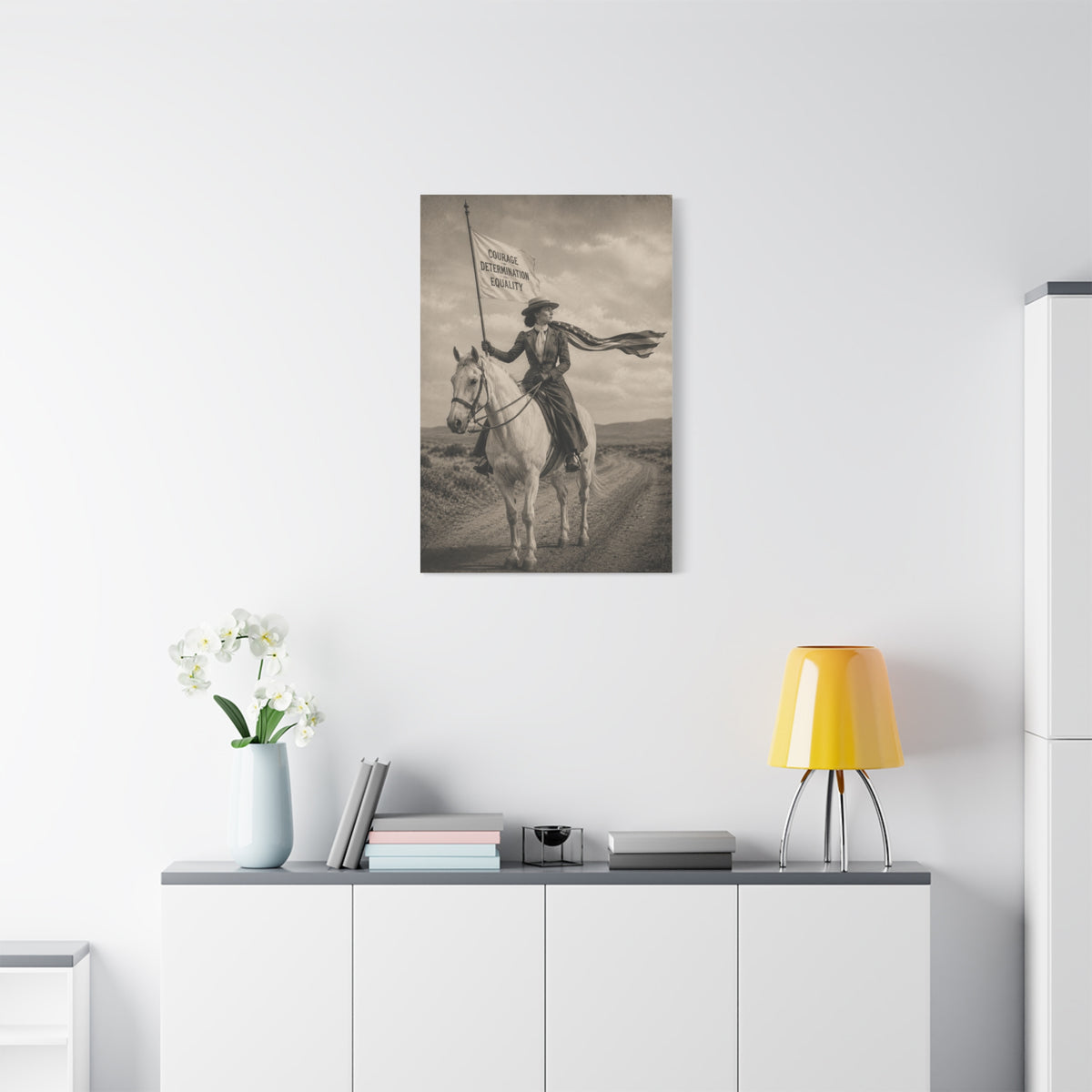 Frontier Equality Rider Portrait Scene Wall Art & Canvas Print