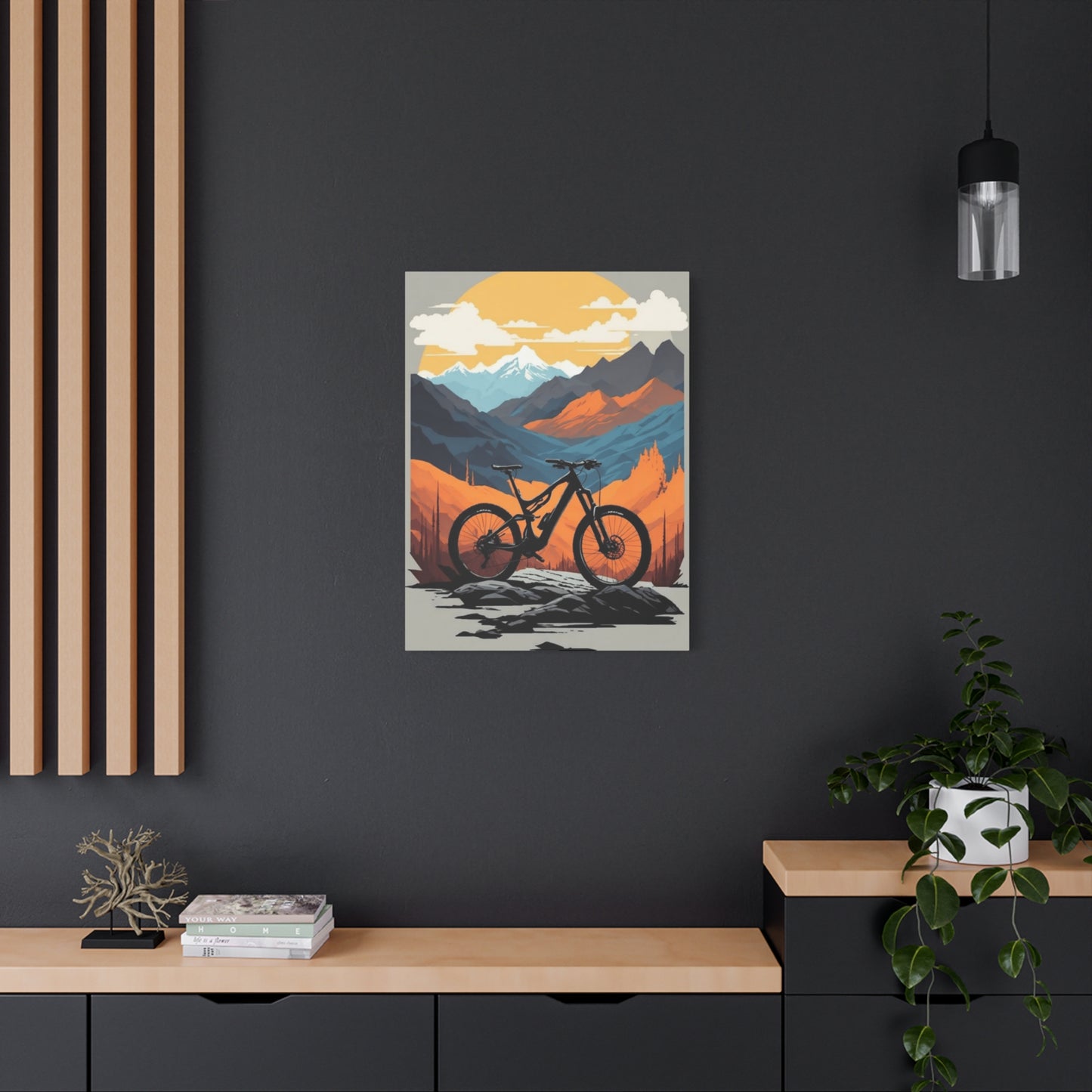 Bicycle in Sunset Painting Wall Art & Canvas Prints