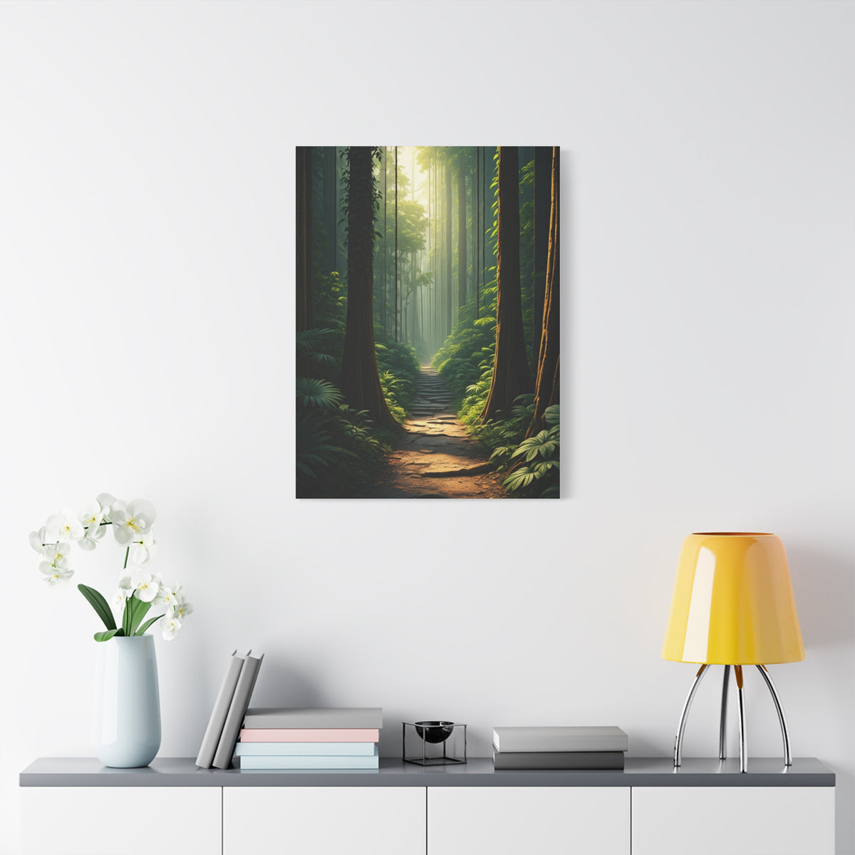 Misty Woodland Path Serenity Wall Art & Canvas Prints