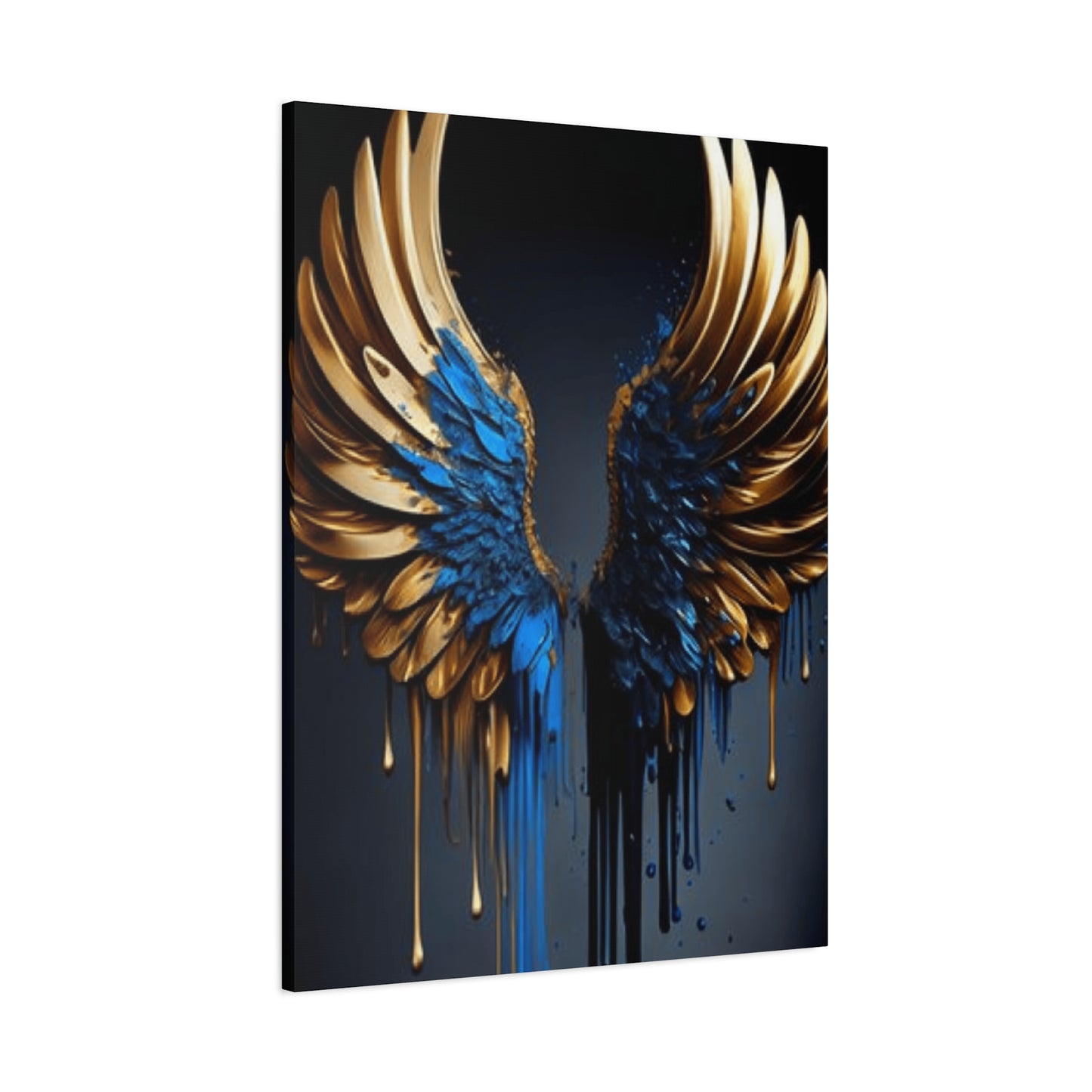 Gold and Blue Angel Wings Wall Art & Canvas Prints
