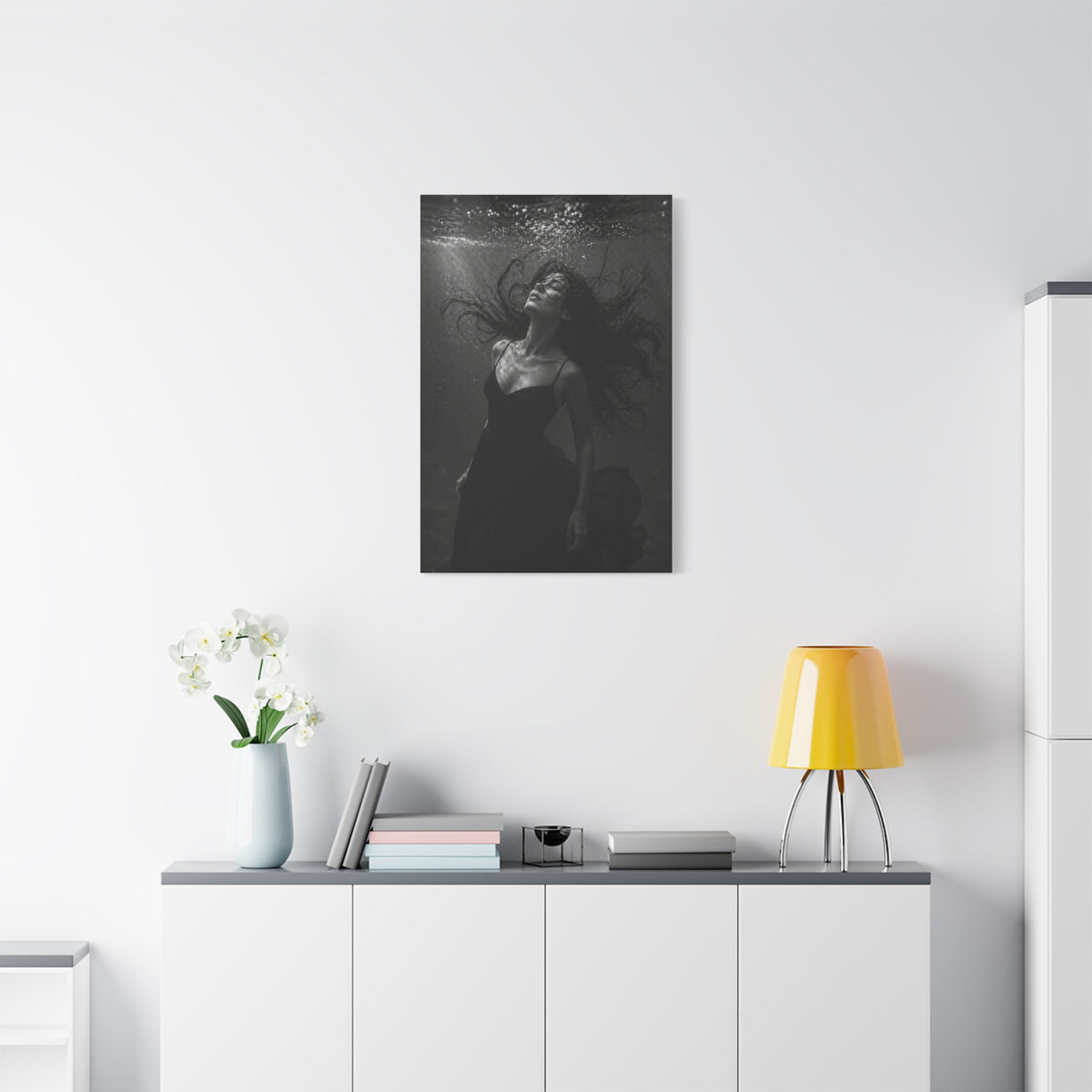 Submerged Black and White Portrait Wall Art & Canvas Print