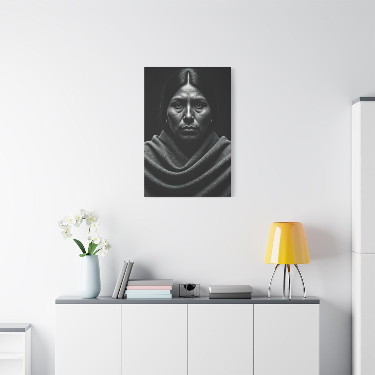 Silent Resilience Black & White Portrait Wall Art & Canvas Prints