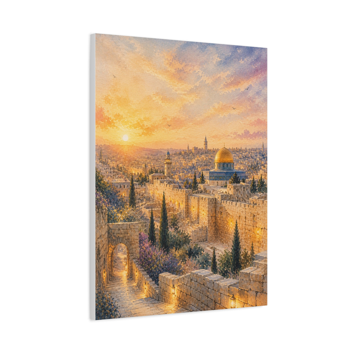 Jerusalem Golden Sunset Wall Art & Canvas Print