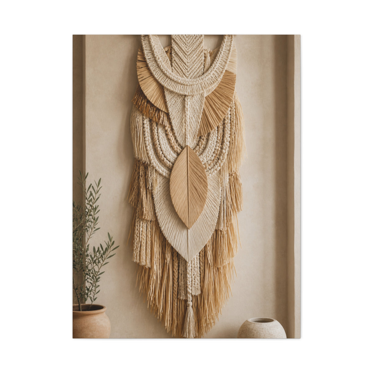 Handwoven Natural Fiber Wall Hanging Wall Art & Canvas Print