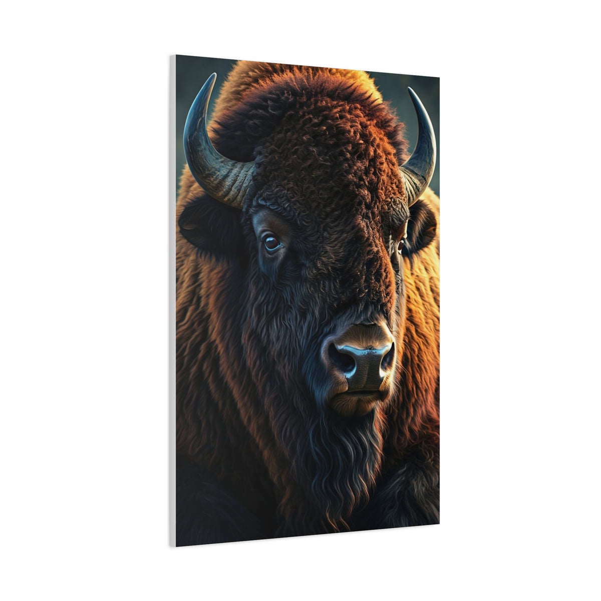 Cinematic Three-Quarter Angle American Bison Portrait Wall Art & Canvas Print