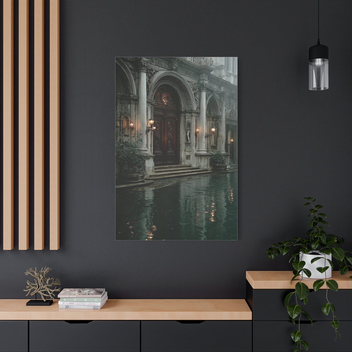 Venetian Palace Canal Entrance Wall Art & Canvas Print