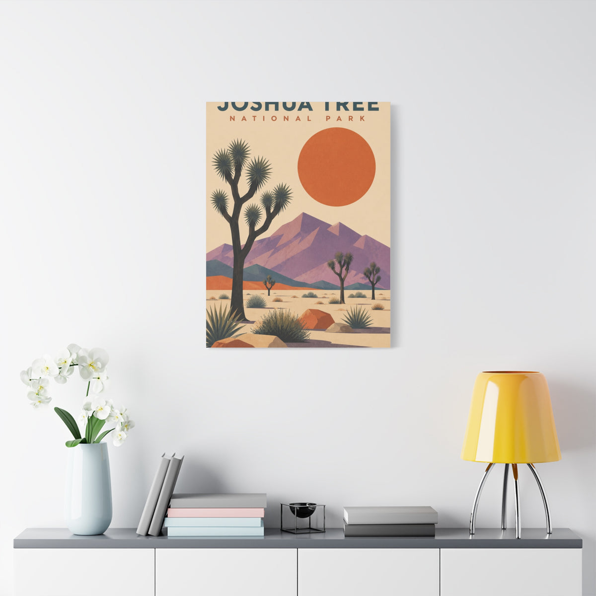 Joshua Tree National Park Retro Poster Southwest Wall Art & Canvas Print