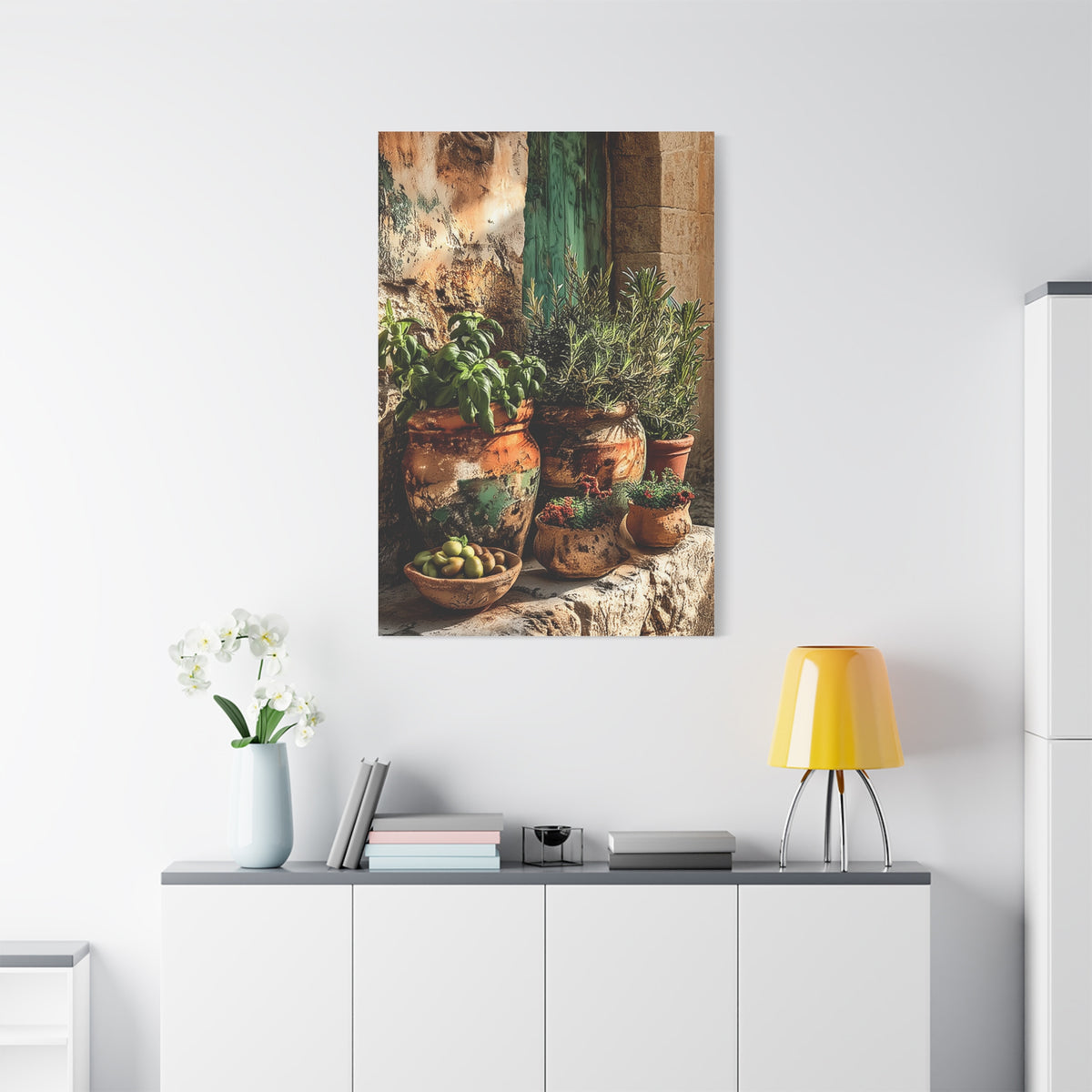Mediterranean Herb Garden Still Life Wall Art & Canvas Print