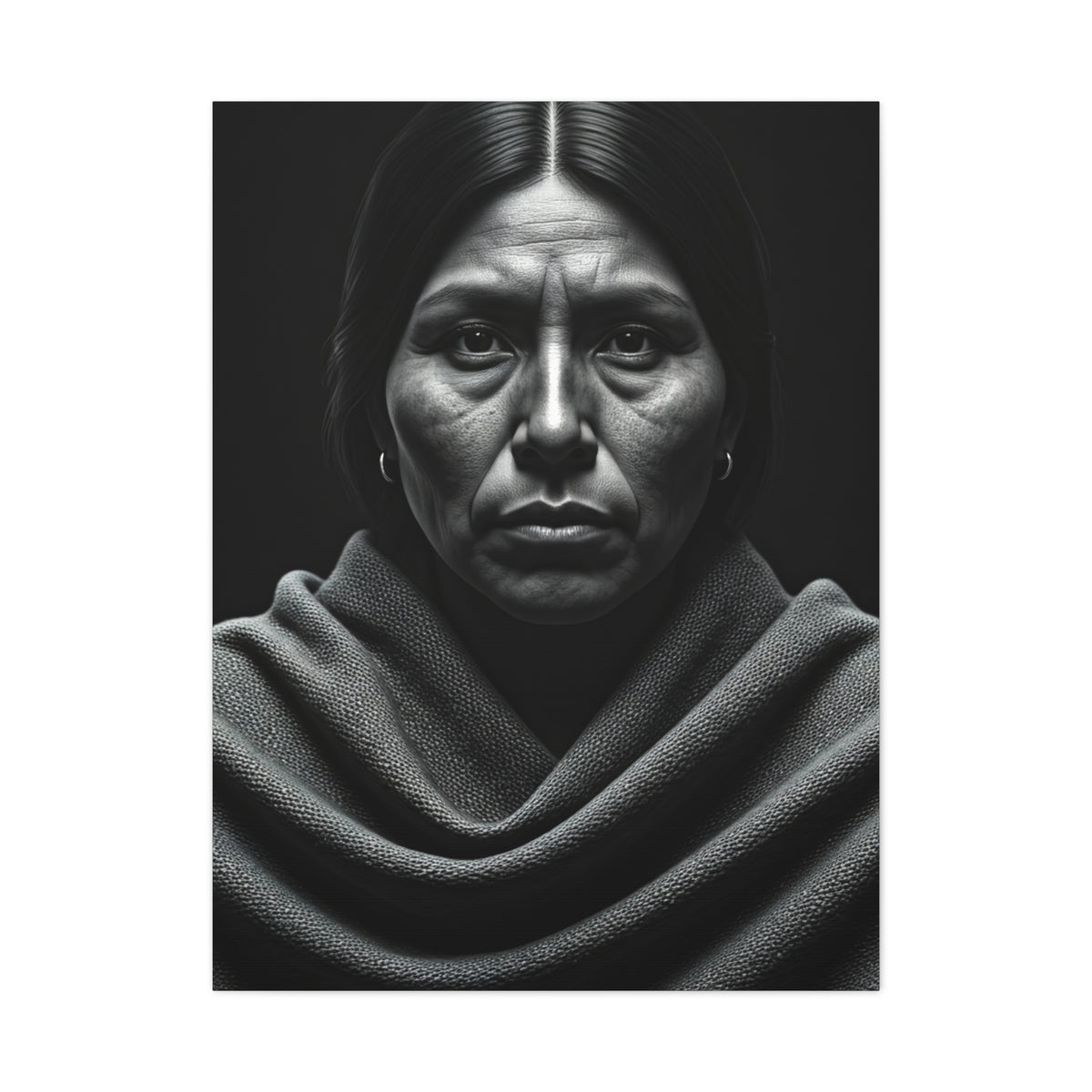 Silent Resilience Black & White Portrait Wall Art & Canvas Prints