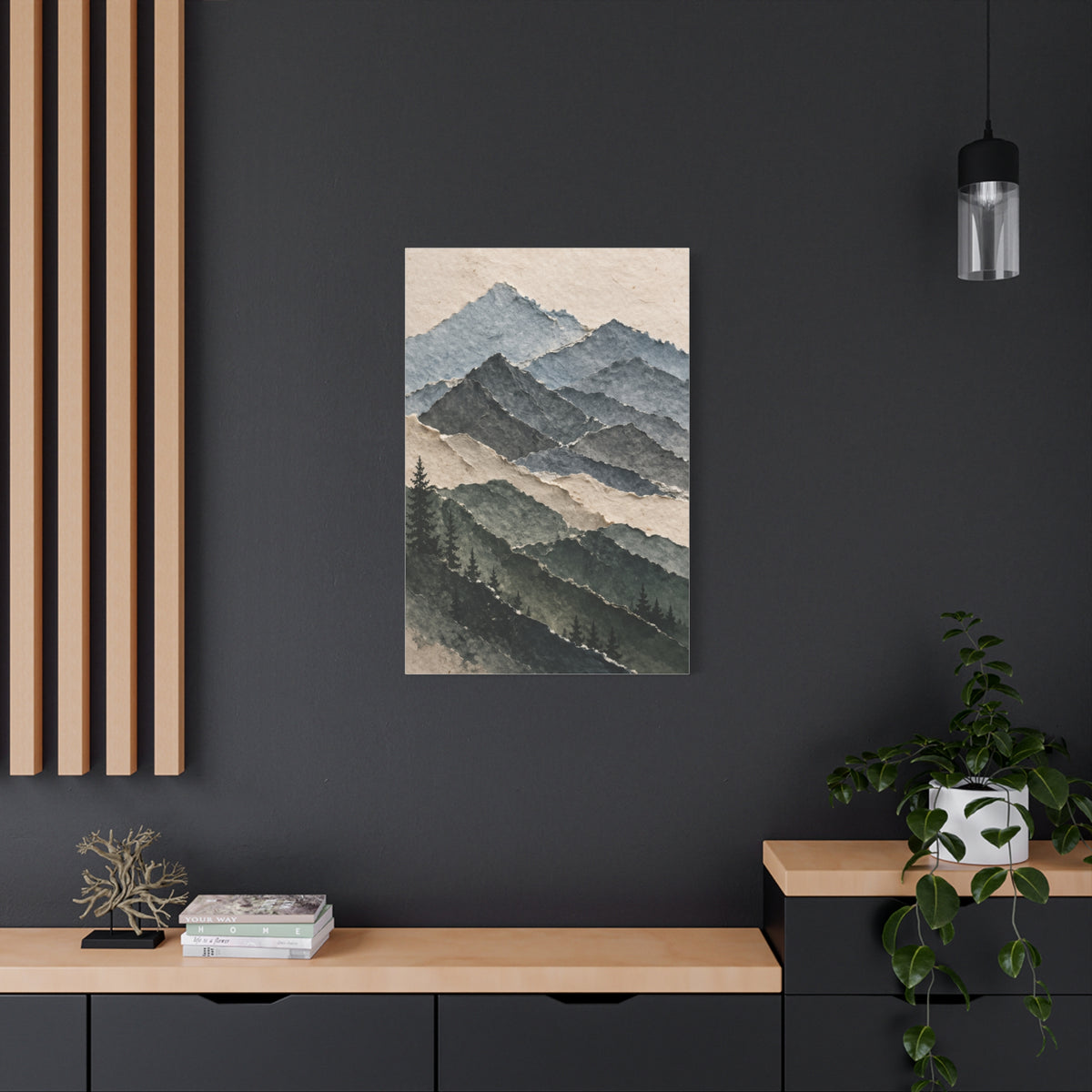 Abstract Layered Paper Mountain Wall Art & Canvas Print