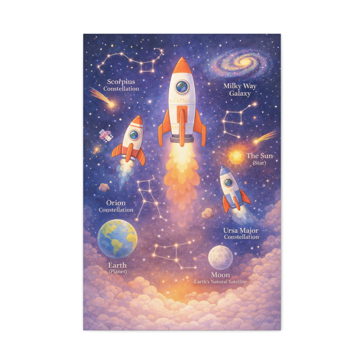 Space Explorer Rockets & Constellations – Wall Art & Canvas Print