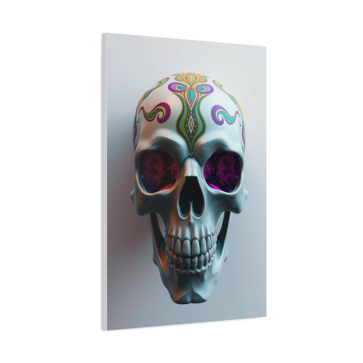 3D Trippy Skull Art By Ali Gulec Art Artisan Canvas Wall Art & Canvas Print