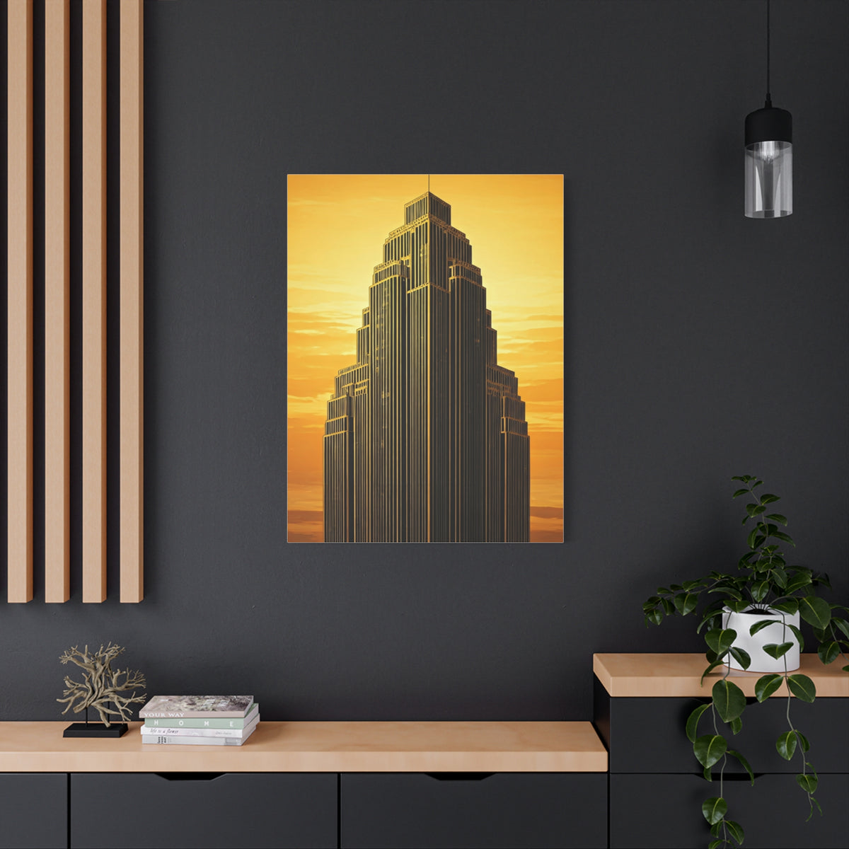 Golden Empire Sunset Skyscraper Wall Art & Canvas Prints