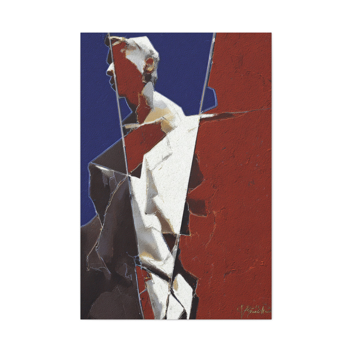 Fragmented Classical Sculpture Abstract Wall Art & Canvas Print