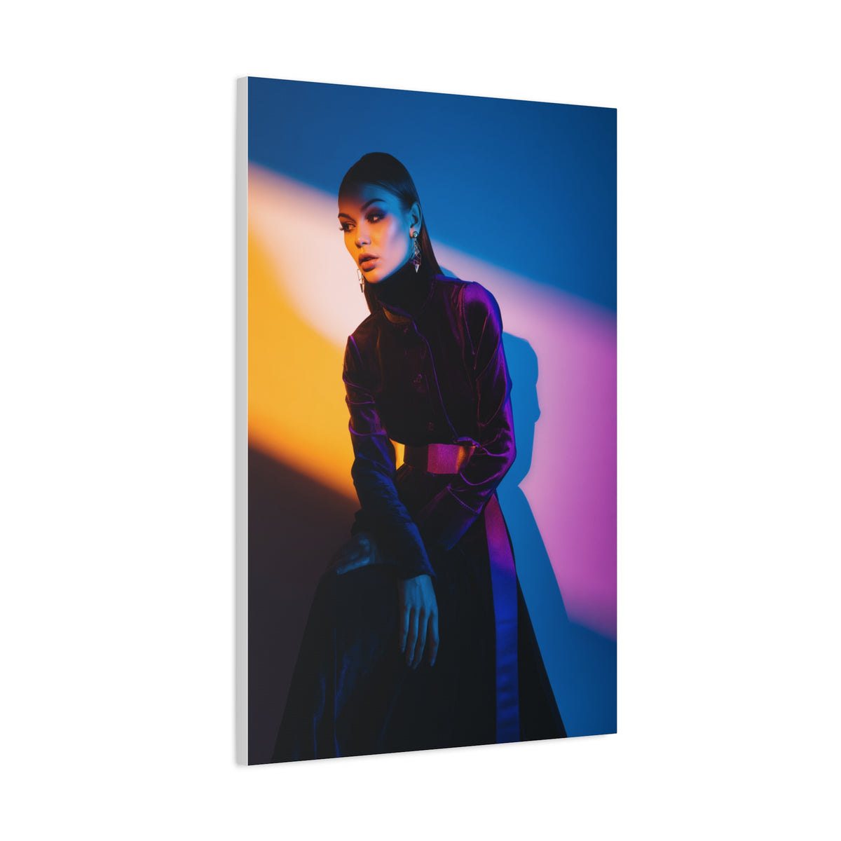 Editorial Fashion Color Shadow Portrait Wall Art & Canvas Print