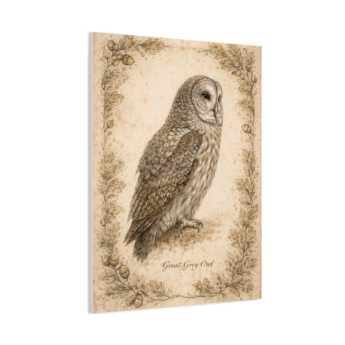 Antique Natural History Owl Study Wall Art & Canvas Print