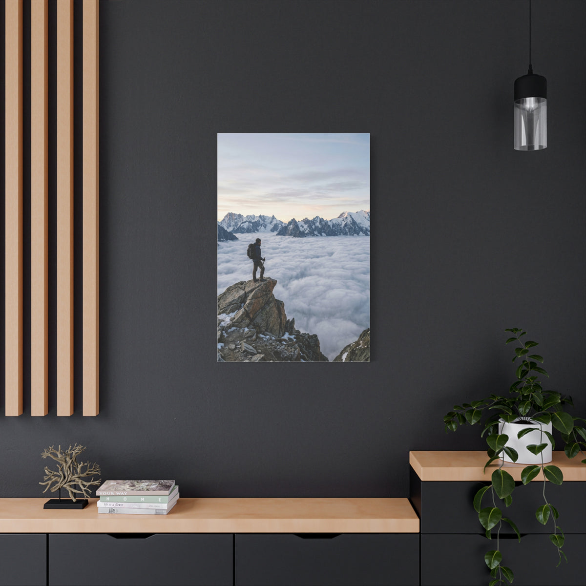 High Altitude Cloud Sea & Hiker Wall Art & Canvas Print