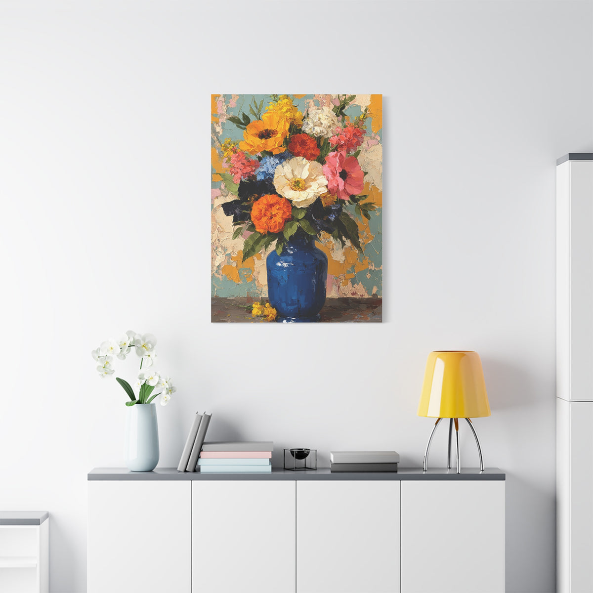 Expressive Floral Vase Composition Wall Art & Canvas Print