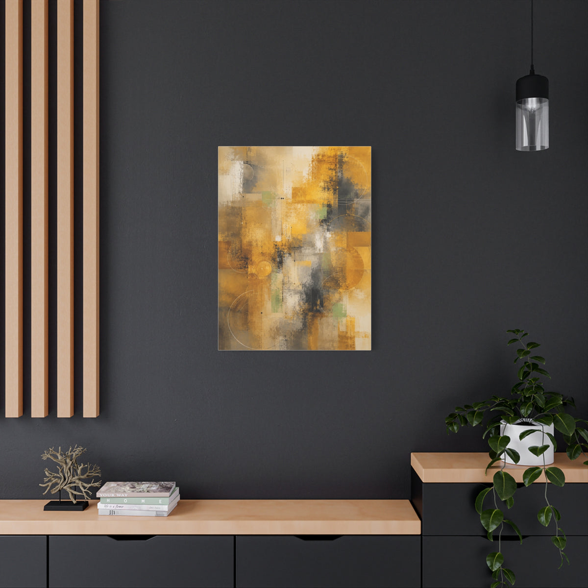 Abstract Golden Urban Texture Composition Wall Art & Canvas Print