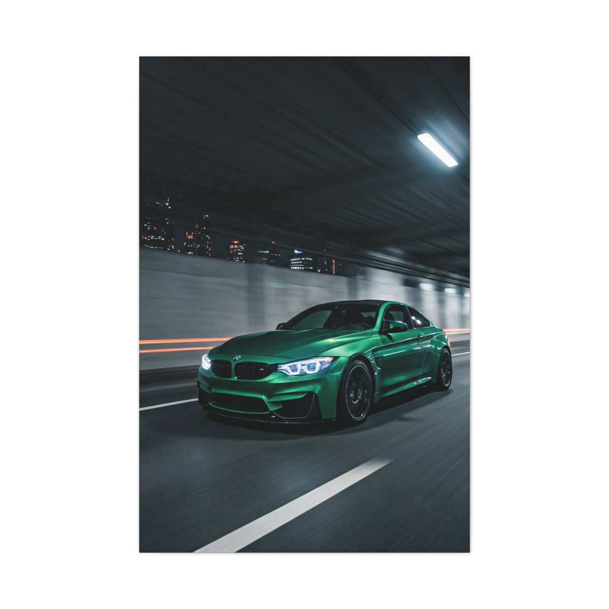 BMW M4 City Tunnel Motion Blur Wall Art & Canvas Prints