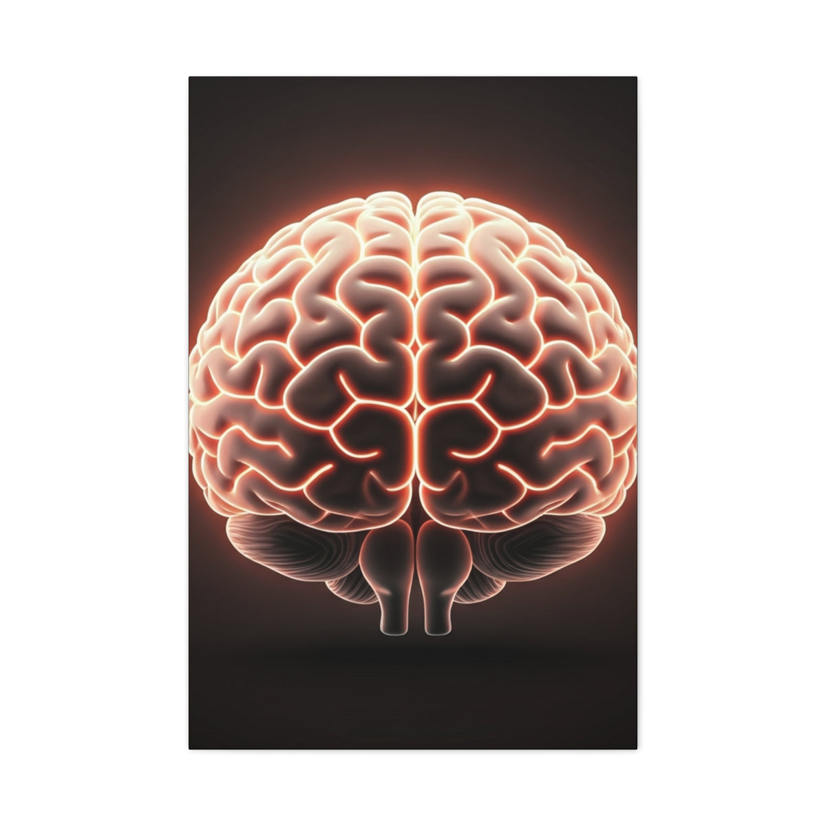 Neon Brain Art Canvas – Glowing Anatomy Wall Decor