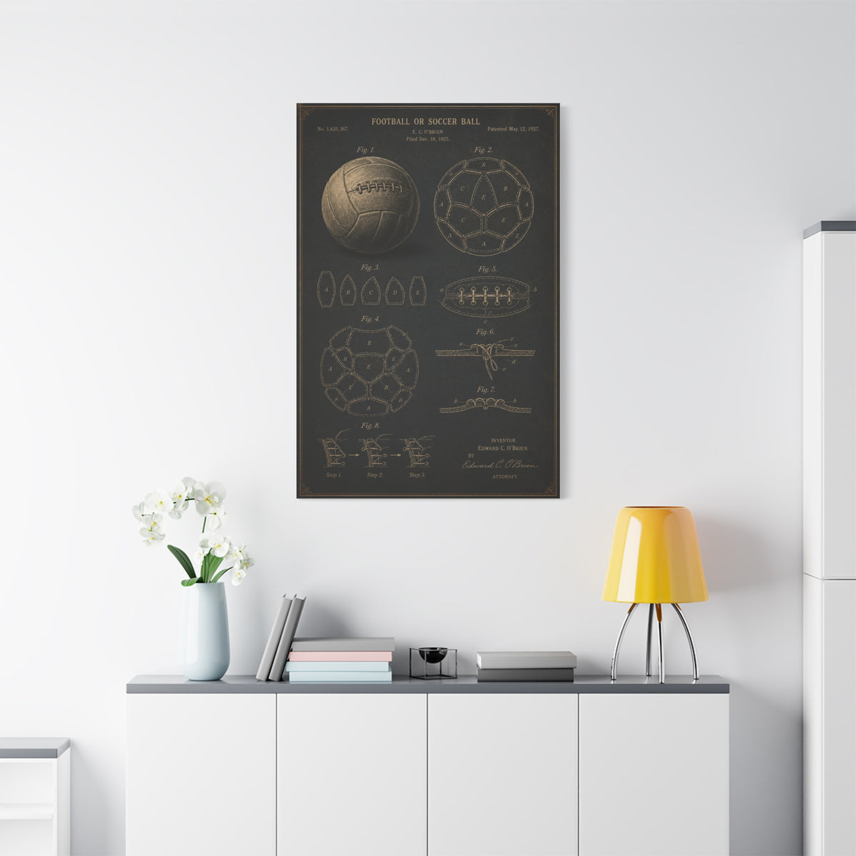 Vintage Soccer Ball Patent Sports Wall Art & Canvas Print