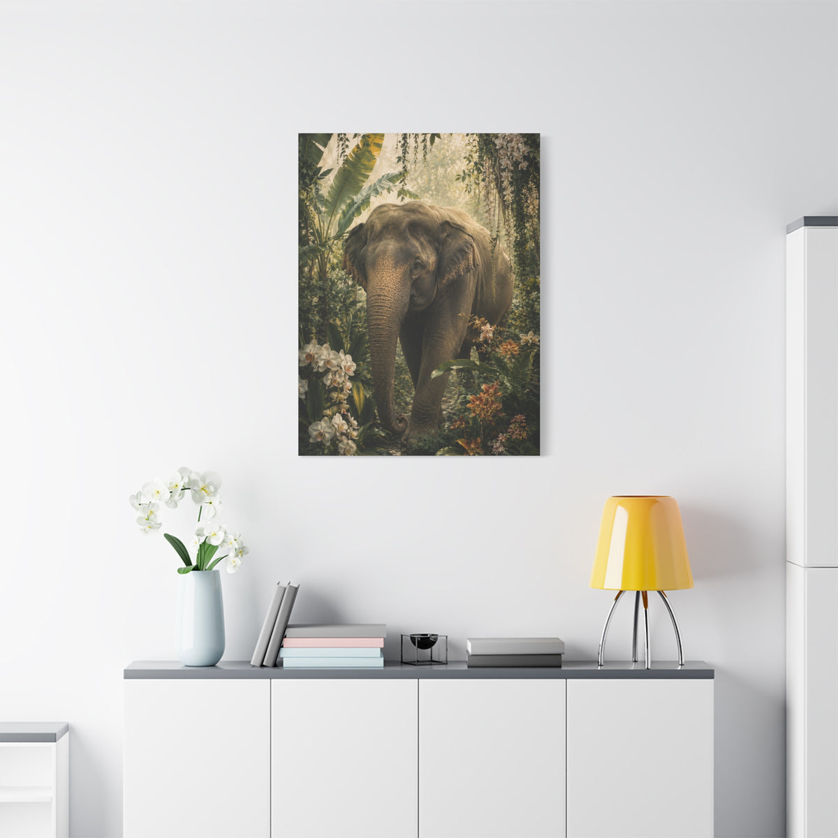 Majestic Elephant Jungle Portrait Tropical Wall Art & Canvas Print