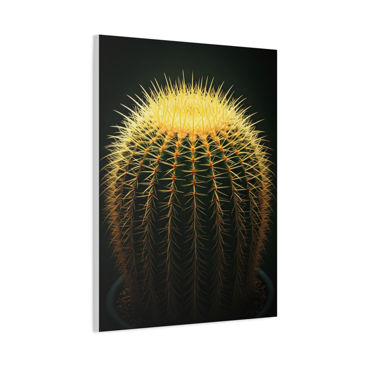 Golden Crown Cactus Portrait Wall Art & Canvas Prints