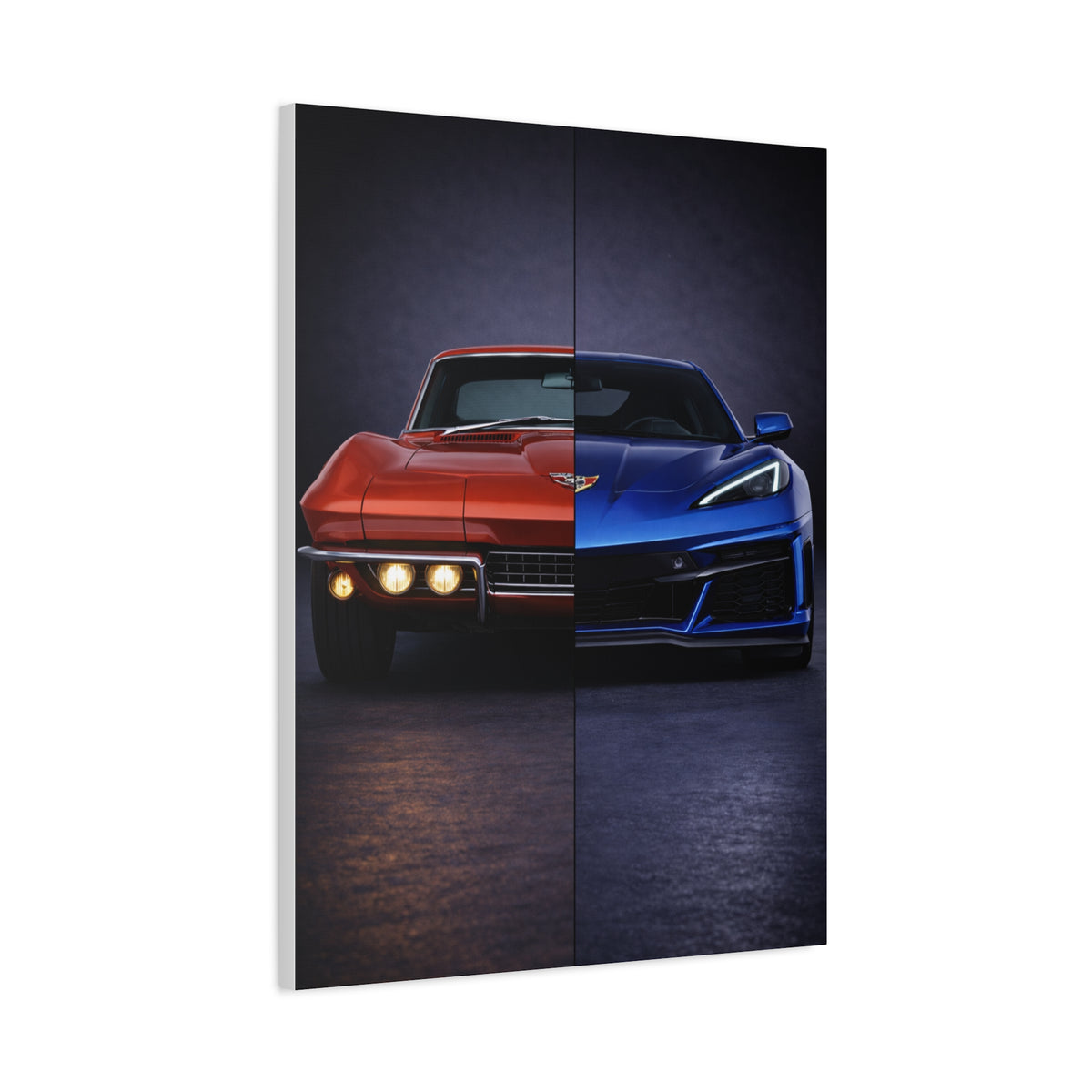 Corvette Performance Evolution Split C2 vs C8 Wall Art & Canvas Prints