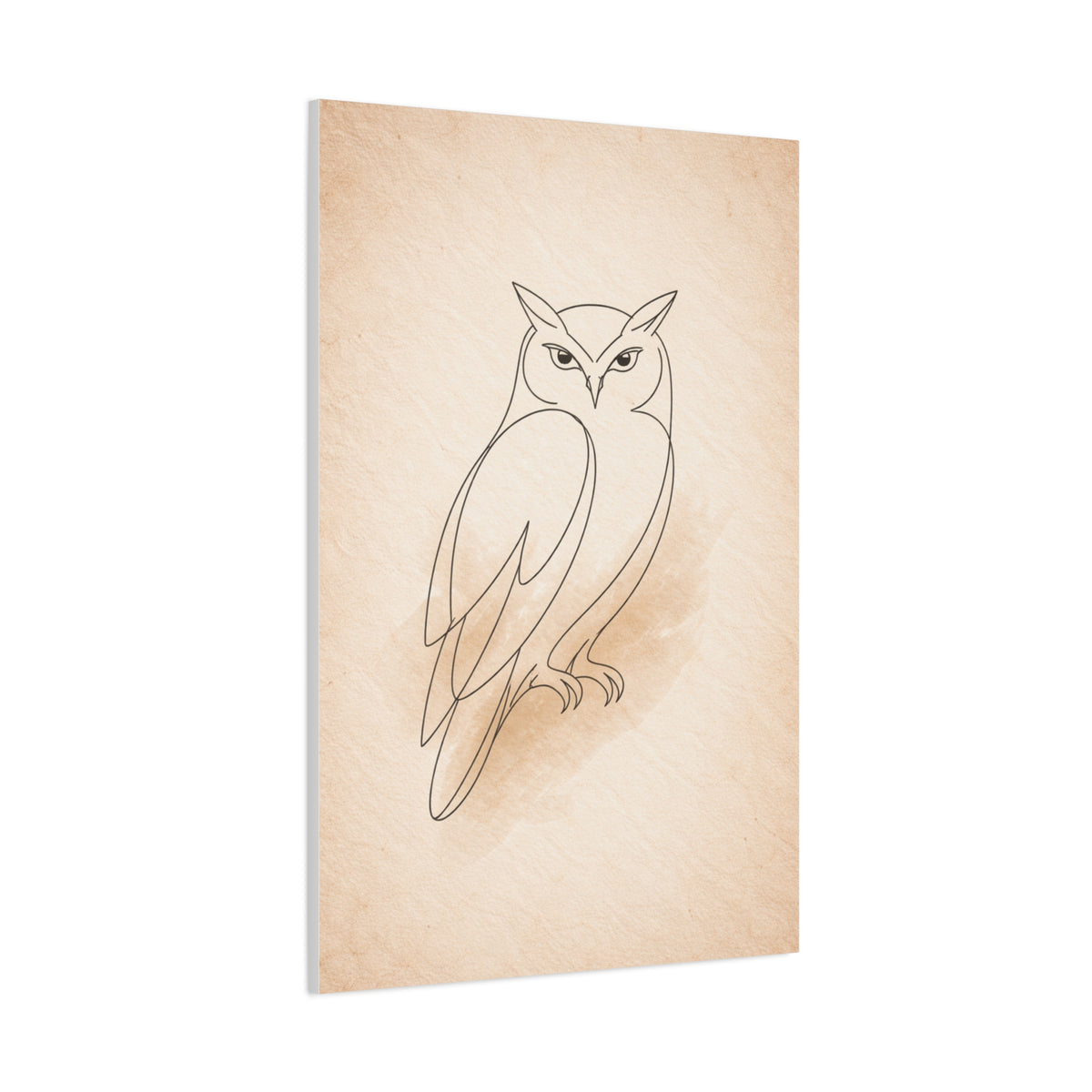 Minimal Line Art Owl Sketch Wall Art & Canvas Print