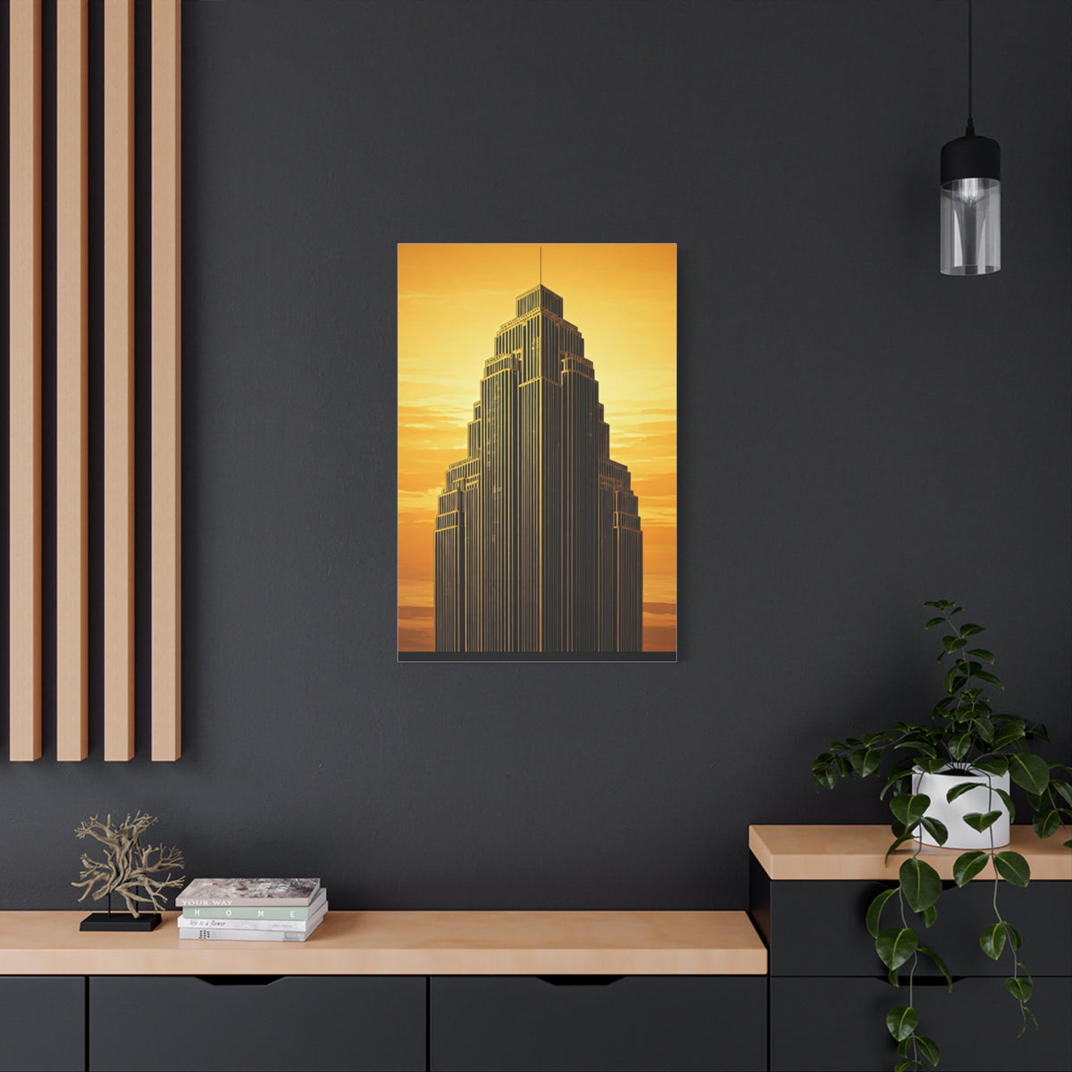 Golden Empire Sunset Skyscraper Wall Art & Canvas Prints