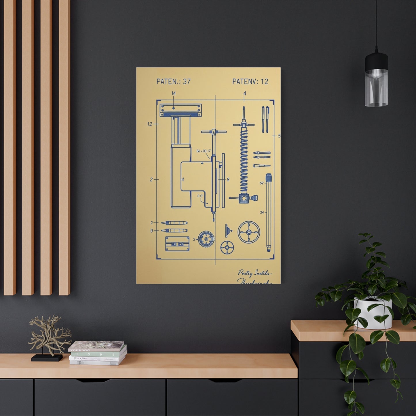 Blueprint & Patent Sketches Art Refined Canvas Wall Art & Canvas Print