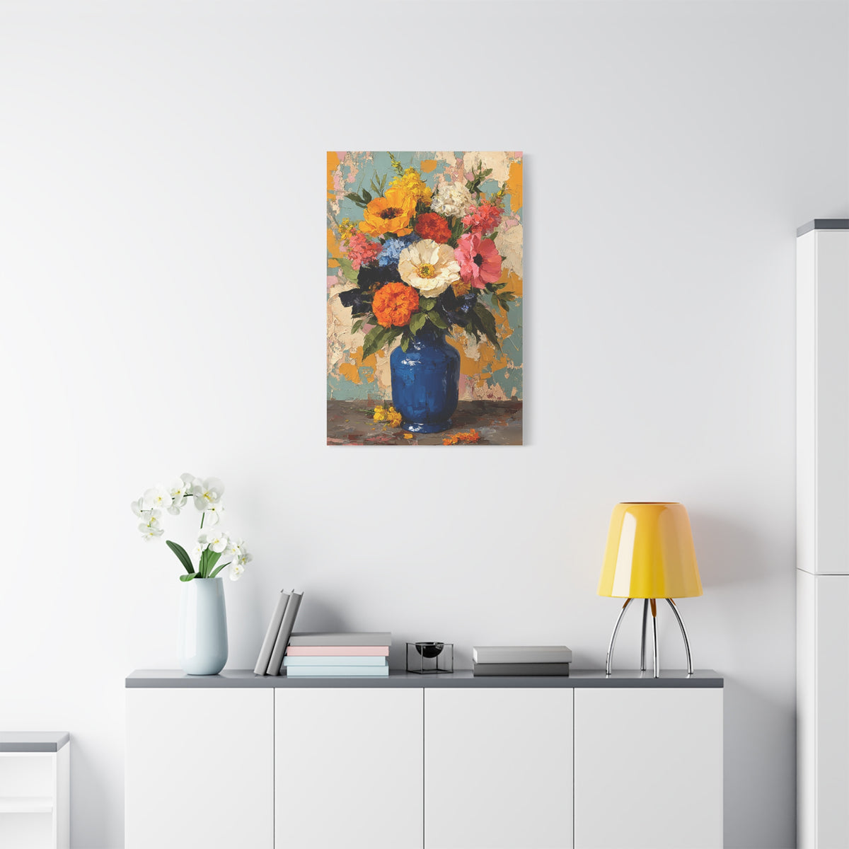 Expressive Floral Vase Composition Wall Art & Canvas Print
